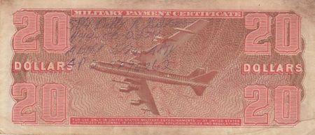 USA 20 dollars - Billet militaire - Series 681 - Numéro 9 - 1969 - TTB