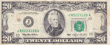 USA 20 Dollars - Jackson - 1993 - J - P.493