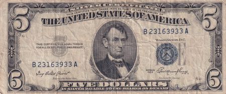 USA 5 Dollars - Lincoln - Lincoln Mémorial - 1953 - TB - P.417