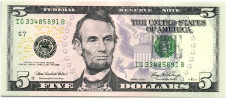 USA 5 Dollars Lincoln - Lincoln Mémorial 2006 G7 Chicago