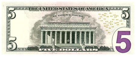 USA 5 Dollars Lincoln - Lincoln Mémorial 2017A -  B2 New-York