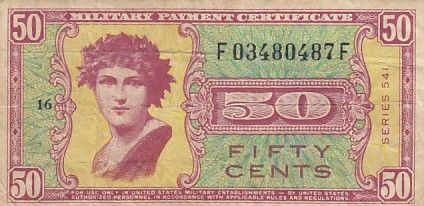 USA 50 cents - Billet militaire - Series 541 - Numéro 16 - 1958