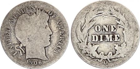 USA Dime Barber  - 1906 - O Nouvelle-Orléans - Argent