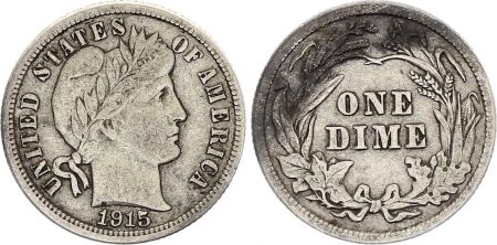 USA Dime Barber - 1915 - Argent