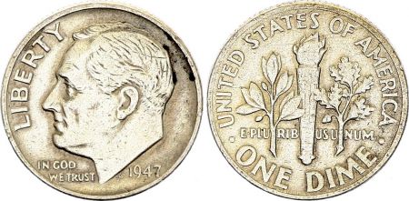 USA Dime Roosevelt - 1947 - Argent