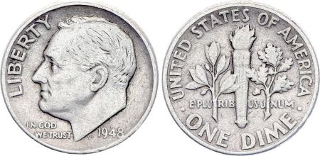 USA Dime Roosevelt - 1948 - Argent