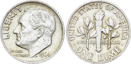 USA Dime Roosevelt - 1964 - Argent