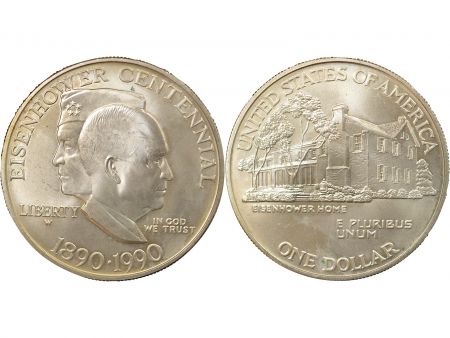 USA Dollar Argent, Centenaire d\'Eisenhower - 1990 W West Point