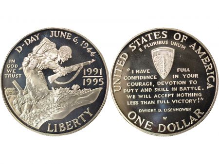 USA Dollar Argent, D-Day - 1993 W West Point BE