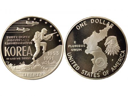 USA Dollar Argent, Guerre de Corée - 1991 P Philadelphie BE