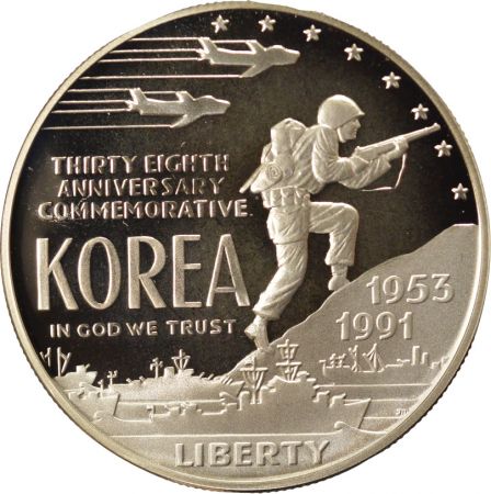 USA Dollar Argent, Guerre de Corée - 1991 P Philadelphie BE