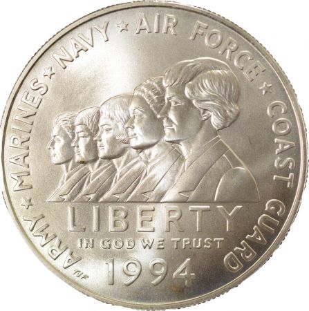 USA Dollar Argent, Service Militaire Féminin - 1994 W West Point