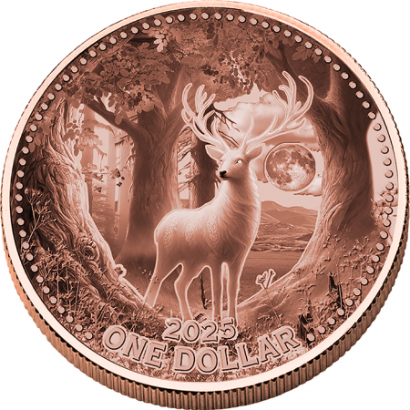 USA Le Cerf Blanc- 1 Dollar 2025 Cuivre Mesa Grande