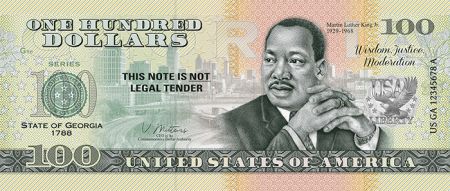 USA Martin Luther King - Georgie - Billet 100 Dollars Souvenir