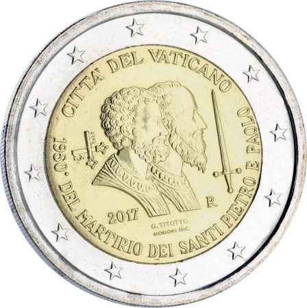 Vatican 2 Euros Commémo. - 2017 BU - Saints Pierre et Paul