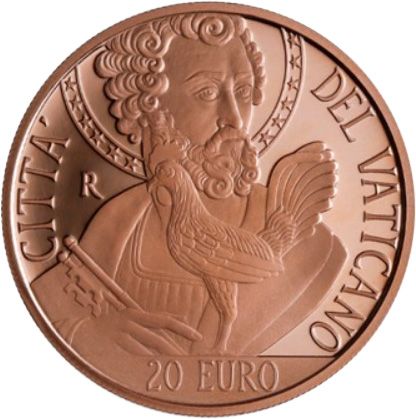 Vatican 20 Euros BE Cuivre 2024 - Saint Pierre et le Coq