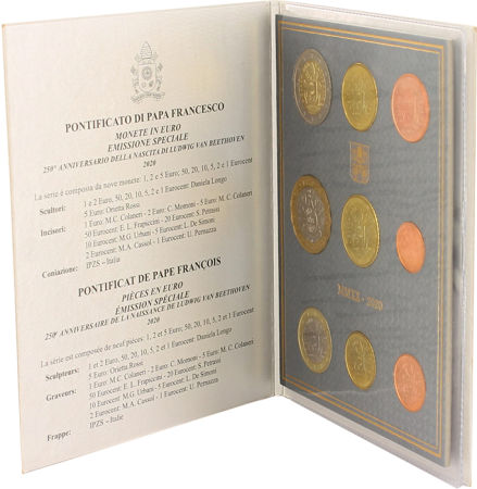 Vatican Coffret BU 9 pièces 2020 - avec la 5 Euro Beethoven