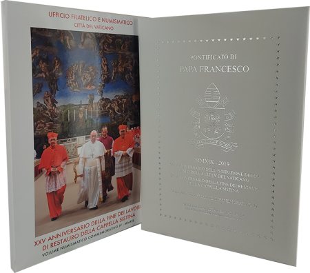 Vatican Coffret Numismatique 2019 comprenant les 2 Euros Commémo. BU