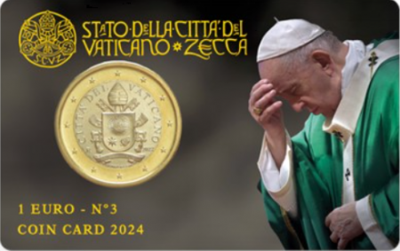 Vatican Coincard n°3 - Pape François - 1 Euro 2024 - SOUS BLISTER