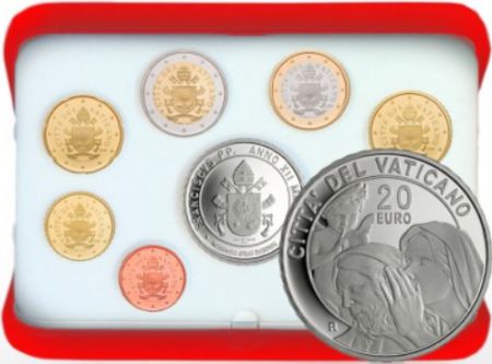 Vatican La médisance - Coffret BE Euro 2024 + 20 Euros Argent