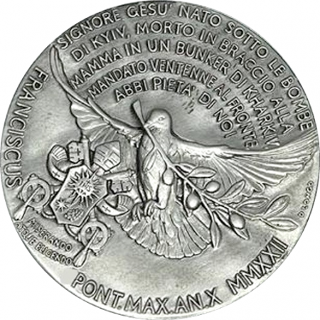 Vatican Médaille Argent - La Paix en Ukraine - Vatican 2022