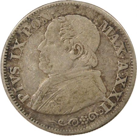 Vatican Pie IX - 10 Soldi Argent - 1867 An XXII R Rome