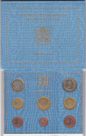 Vatican Série 8 monnaies en euros 2012 - Issue d\'un coffret BU - Benoit XVI