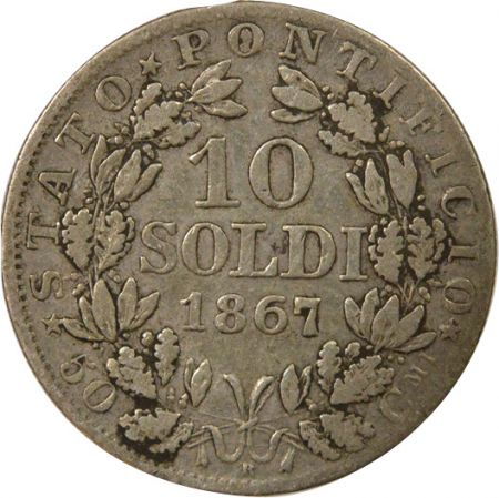 Vatican Vatican, Pie IX - 10 Soldi Argent - 1867 Rome An XXII