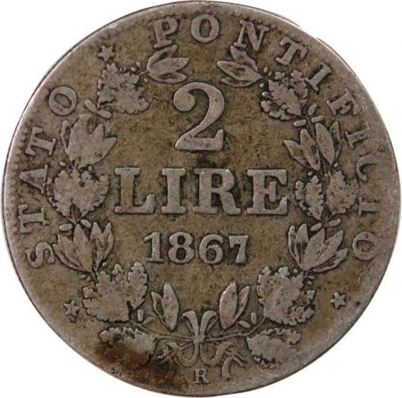 Vatican VATICAN  PIE IX - 2 LIRE 1867 ROME AN XXII