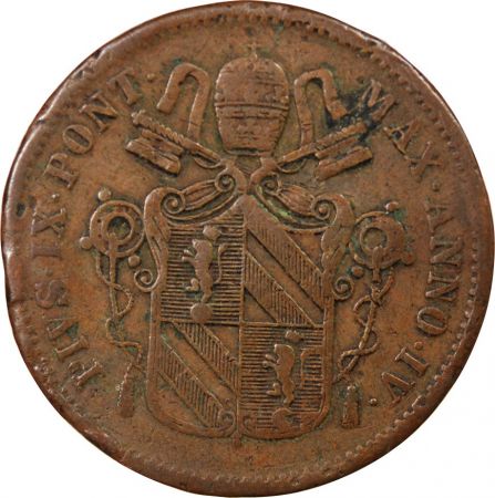 Vatican VATICAN  PIE IX - BAIOCCO 1850 ROME AN IV