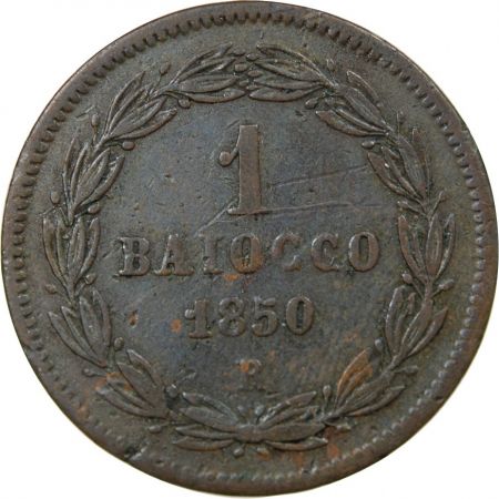 Vatican VATICAN, PIE IX - BAIOCCO 1850 ROME AN V