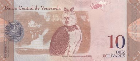 Venezuela 10 Bolivares - Cacique Guaicapuro - Harpie - 19-08-2014 - Lettre Y