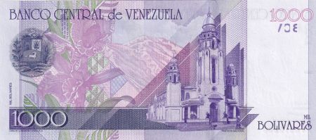 Venezuela 1000 Bolivares Simon Bolivar - Orchidées, Panthéon - 1998 - Lettre A
