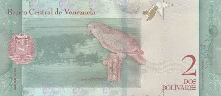 Venezuela 2 Bolivares - Josefa Camejo -  Amazone à épaulettes jaunes - 15-01-2018 - Lettre F