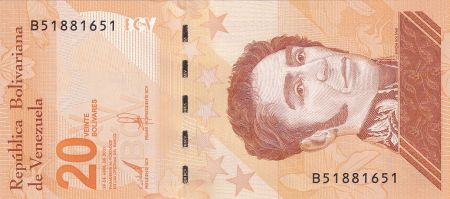 Venezuela 20 Bolivares - Simon Bolivar - Bataille de Carabobo - 29-04-2021 - Série B