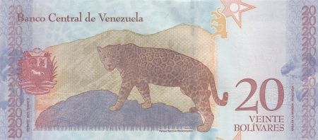 Venezuela 20 Bolivares - Simón Rodríguez - Jaguar - 15-01-2018 - Lettre A