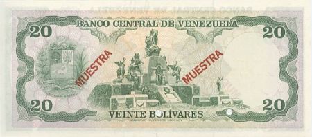 Venezuela 20 Bolivares José Antonio Paez - Monument Bataille de Carabobo