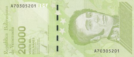 Venezuela 20000 Bolivares, Simon Bolivar - 22-01-2019 - Lettre A