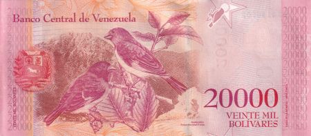 Venezuela 20000 Bolivares, Simon Bolivar - Oiseaux - 13-12-2017 - Lettre C