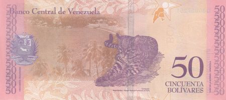 Venezuela 50 Bolivares - Antonio José de Sucre - Ocelot - 15-01-2018 - Lettre D