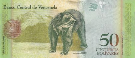 Venezuela 50 Bolivares, Simon Rodriguez - Ours - 05-11-2015 - Série AX