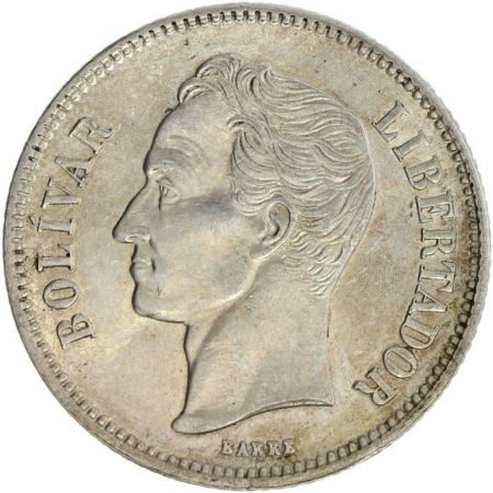 Venezuela Y.23 2 Bolivares, Simon Bolivar - Gram 10 1945