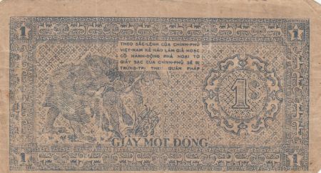 Vietnam 1 Dong - Ho Chi Minh - Filigrane cercle - 1947