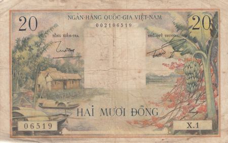 Vietnam du Sud 20 Dong - Hai Muoi Dong - Paysans - Série X.1 - 1956