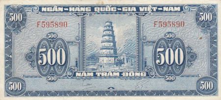 Vietnam du Sud 500 dong - Pagode - Numéro F595890 - 1955 - TB - P.10