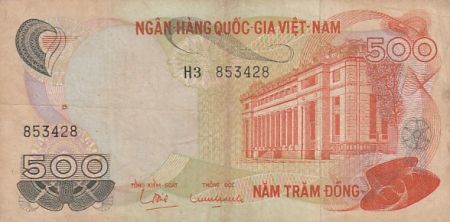 Vietnam du Sud 500 Dong, Palais de l\'indépendance - Tigre - Série H3 - 1972 - P.33