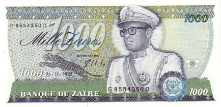 Zaïre 1000 Zaire Pdt Mobutu - Batiment civil - 1985