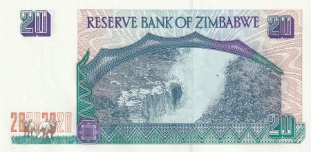 Zimbabwe 20 Dollars  - Chiremba, Paysage - 1997