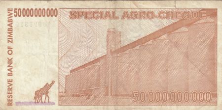 Zimbabwe 50 000 000 000 Dollars - Agro-chèque - Girafes - 2008 - P.63