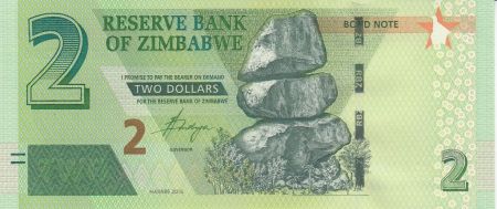 Zimbabwe Zimbabwe 2 Dollars Rochers - Palais 2016